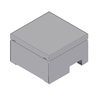 Unterflur-Bodendose UBD 160 aus Chromstahl inkl. belegtem Blinddeckel aus Chromstahl, geschliffen