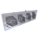 [FLF 413 201] FLF-Steckdose 4xT13-1x getrennt, weiss mit Steckklemmen