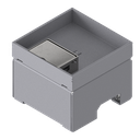 [UBD 132 251] Boîte de sol UBD 130 en acier inoxydable, couvercle  avec bord, fermé, évidement de 25mm et 1 sortie de cordon inclus