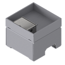 [UBD 132 301] Boîte de sol UBD 130 en acier inoxydable, couvercle avec bord, fermé, évidement de 30mm et 1 sortie de cordon inclus
