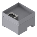 [UBD 162 302] Boîte de sol UBD 160 en acier inoxydable, couvercle avec bord, fermé, évidement de 30mm et 1 sortie de brosse inclus