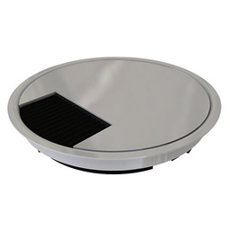 [DBR 130 001] Sortie de sol double avec bord et couvercle sans évidement en acier inoxydable poncé avec 1 sortie de brosse