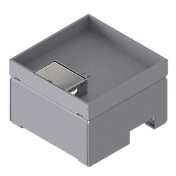 [UBD 162 251] Boîte de sol UBD 160 en acier inoxydable, couvercle avec bord, fermé, évidement de 25mm et 1 sortie de cordon inclus
