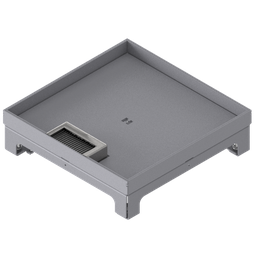 [UBD 264 202] Boîte de sol UBD 260 en acier inoxydable, inclus couvercle avec bord, fermé, évidement de 20mm et 1 sortie de cordon 