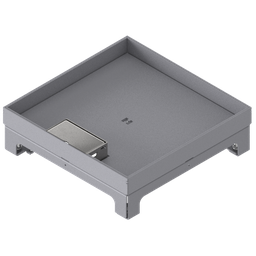 [UBD 264 251] Boîte de sol UBD 260 en acier inoxydable, inclus couvercle avec bord, fermé, évidement de 25mm et 1 sortie de cordon