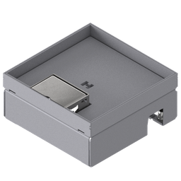 [UBD 167 161] Schwerlast-Unterflur-Bodendose UBD 160 small aus Chromstahl inkl. Deckel mit Kante, geschlossen, 4mm Verstärkungsplatte, 16mm Vertiefung und 1 Schnurauslass