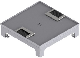 [UBD 217 054] Unterflur-Bodendose UBD 210 small inkl. Deckel, flach (SVZ), ohne Kante, 5mm Vertiefung und 2 Bürstenauslässe