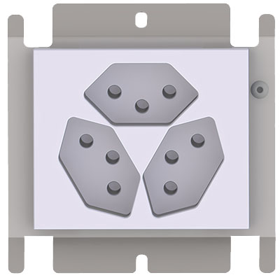 Steckdoseneinsatz für 2x FLF, inkl. 1x 3xT13 weiss