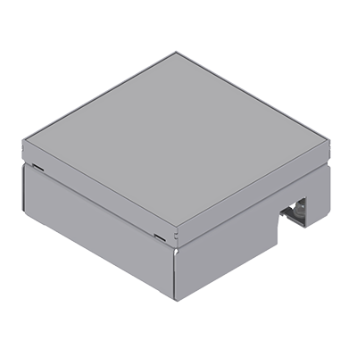 Unterflur-Bodendose UBD 160 small aus Chromstahl inkl. belegtem Blinddeckel aus Chromstahl, geschliffen