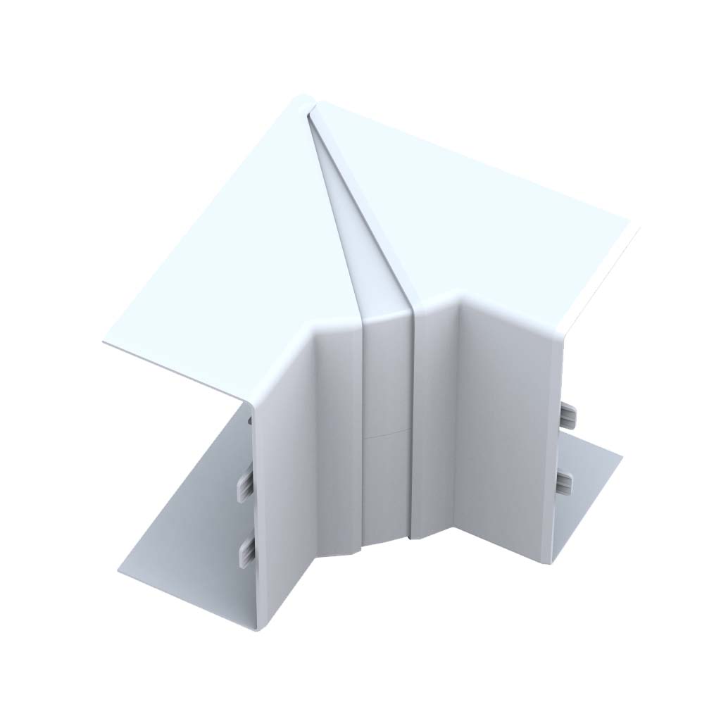 Gelenk-Inneneck zu Brüstungskanal BR 60x130/80 BR-IEV, Verstellbereich +/- 10°, Kunststoff reinweiss RAL 9010