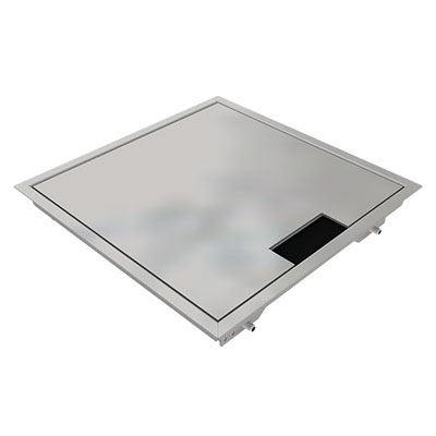 Doppelboden-Auslass DBR 260 aus Chromstahl inkl. belegtem Deckel, mit Rand und 1 Bürstenauslass