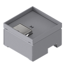 [UBD 162 161] Schwerlast-Unterflur-Bodendose UBD 160 aus Chromstahl inkl. Deckel mit Kante, geschlossen, 4mm Verstärkungsplatte, 16mm Vertiefung und 1 Schnurauslass