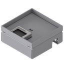 [UBD 167 162] Boîte de sol pour charges lourdes UBD 160 small en acier inoxydable, couvercle avec bord, fermé, plaque de renforcement de 4 mm avec évidement de 16 mm et 1 sortie de brosse inclus