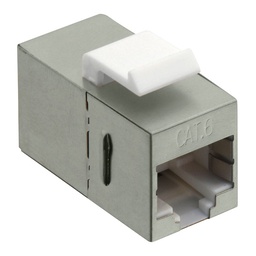[MVT 200 120] Keystone connecteur RJ45 Cat.6 entièrement blindé avec connexion par encliquetage, silver, 