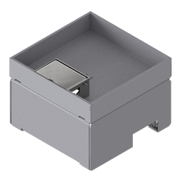 [UBD 162 301] Boîte de sol UBD 160 en acier inoxydable, couvercle avec bord, fermé, évidement de 30mm et 1 sortie de cordon inclus