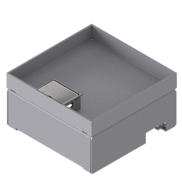 [UBD 212 301] Boîte de sol UBD 210 en acier inoxydable, inclus couvercle avec bord, fermé, évidement de 30mm et 1 sortie de cordon