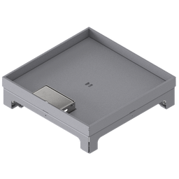 [UBD 264 201] Boîte de sol UBD 260 en acier inoxydable, inclus couvercle avec bord, fermé, évidement de 20mm et 1 sortie de cordon