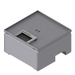 [UBD 162 052] Boîte de sol UBD 160 en acier inoxydable, couvercle inclus, plate (AGS), sans bord, évidement de 5mm et 1 sortie de brosse