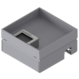 [UBD 167 302] Boîte de sol UBD 160 small en acier inoxydable, couvercle avec bord, fermé, évidement de 30mm et 1 sortie de brosse inclus