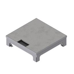 [UBD 217 163] Boîte de sol pour charges lourdes UBD 210 small en acier inoxydable, couvercle et plaque de renforcement de 4 mm et 1 sortie de brosse inclus