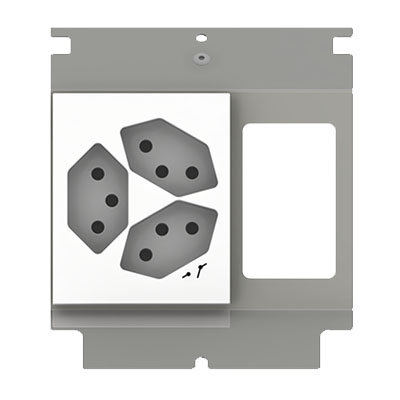 [UBD 133 140] Élément de prise pour 3 FLF, fil de terre inclus,1x 3x /s blanc 