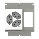 [UBD 133 140] Élément de prise pour 3 FLF, fil de terre inclus,1x 3x /s blanc 