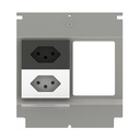 [UBD 160 167] Steckdoseneinsatz für 4 FLF inkl. Erddraht, 1x T13 weiss und 1x T13 schwarz