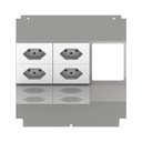 Steckdoseneinsatz für 6 FLF inkl. Erddraht, 4x 1xT13, weiss