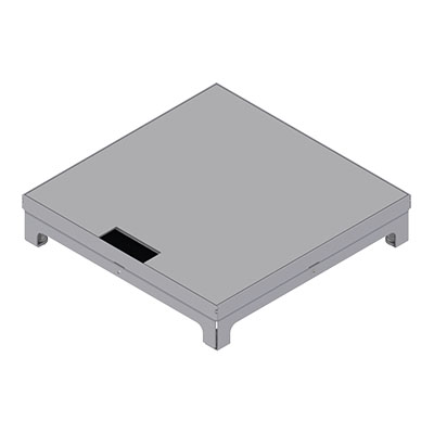 [UBD 320 311] Unterflur-Bodendose UBD 320 aus Chromstahl inkl. belegtem Deckel und 1 Bürstenauslass