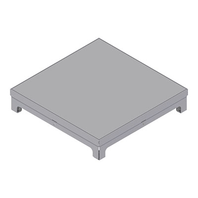 Unterflur-Bodendose UBD 320 aus Chromstahl inkl. belegtem Blinddeckel