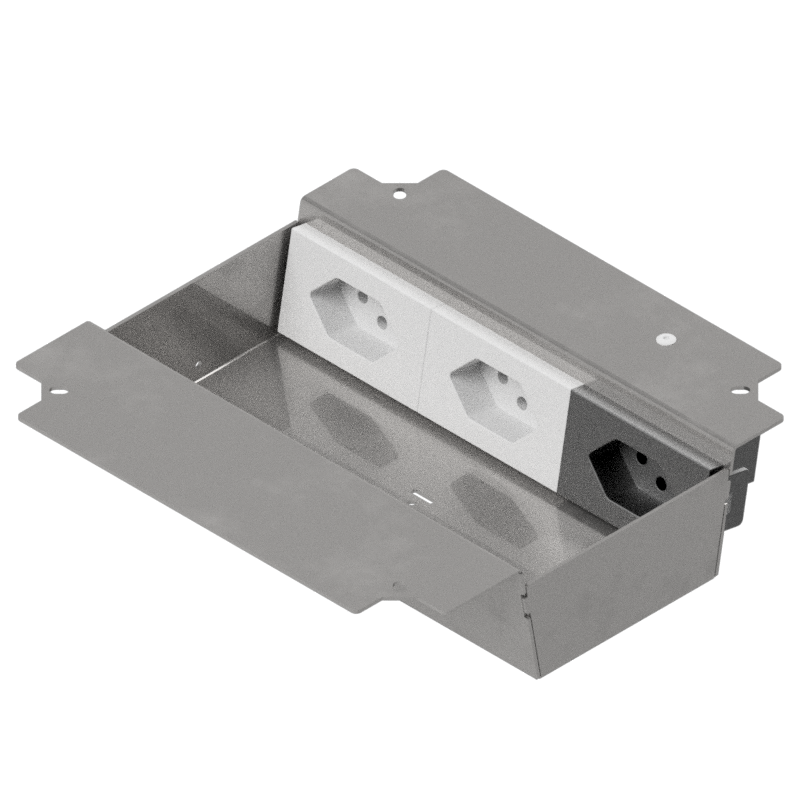 [UBD 215 229] Steckdoseneinsatz für 3+2 FLF inkl. 2x T13, weiss und 1x T13, schwarz