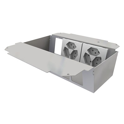 [UBD 261 275] Élément de prise pour 2x5 FLF, fil de terre inclus,  2x 3xT13 blanc 