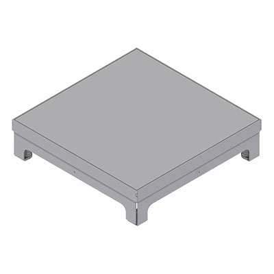 Unterflur-Bodendose UBD 260 aus Chromstahl inkl. belegtem Blinddeckel