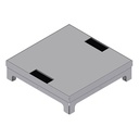 [UBD 260 252] Unterflur-Bodendose UBD 260 aus Chromstahl inkl. belegtem Deckel mit 2 Bürstenauslässen