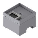 [UBD 132 162] Boîte de sol pour charges lourdes UBD 130 en acier inoxydable, couvercle avec bord, fermé, et plaque de renforcement de 4 mm avec évidement de 16 mm et 1 sortie de brosse inclus