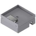 [UBD 167 161] Boîte de sol pour charges lourdes UBD 160 small en acier inoxydable, couvercle avec bord, fermé, plaque de renforcement de 4 mm avec évidement de 16 mm et 1 sortie de cordon inclus