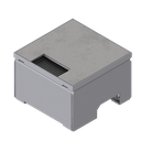 [UBD 132 163] Boîte de sol pour charges lourdes UBD 130 en acier inoxydable, couvercle et plaque de renforcement de 4 mm et 1 sortie de brosse inclus