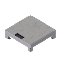 [UBD 217 163] Boîte de sol pour charges lourdes UBD 210 small en acier inoxydable, couvercle et plaque de renforcement de 4 mm et 1 sortie de brosse inclus