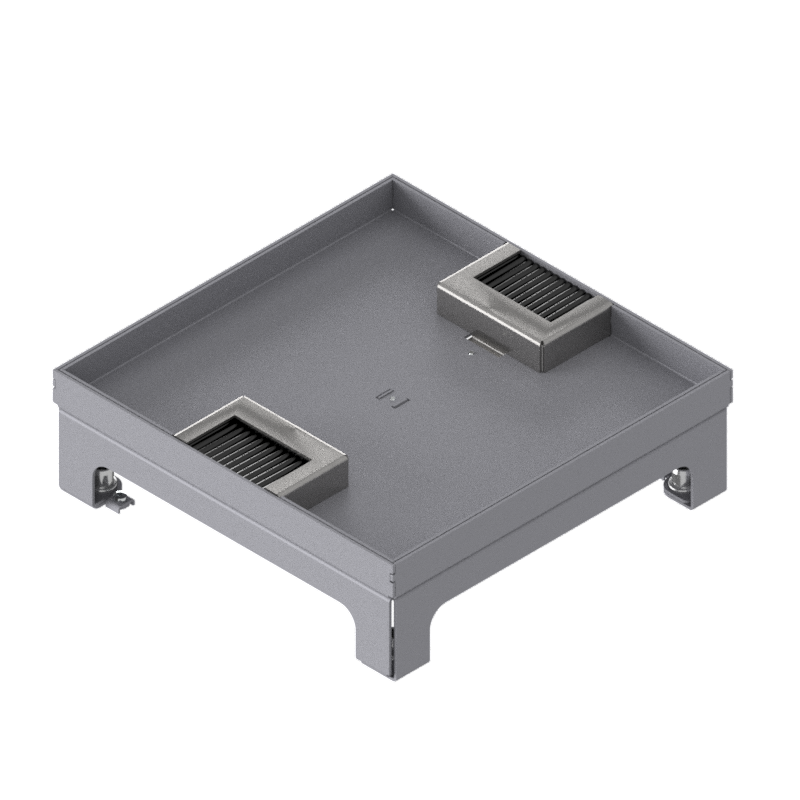 [UBD 215 211] Boîte de sol UBD 210 small, avec couvercle à bord, évidement de 15mm et 2 sorties de brosse inclus