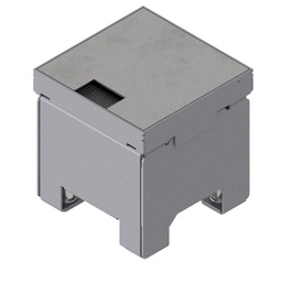 [UBD 100 100] Unterflur-Bodendose UBD 100 aus Chromstahl inkl.  belegtem Deckel und 1 Bürstenauslass