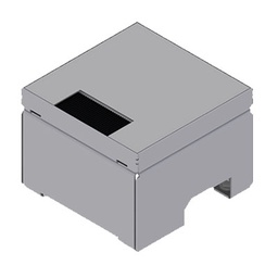 [UBD 130 128] Unterflur-Bodendose UBD 130 aus Chromstahl inkl. belegtem Deckel und 1 Bürstenauslass