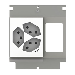 [UBD 133 140] Élément de prise pour 3 FLF, fil de terre inclus,1x 3x /s blanc 