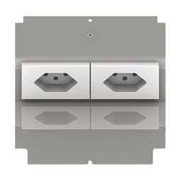 [UBD 165 177] Élément de prise pour 2 FLF, fil de terre inclus, 2xT13 blanc