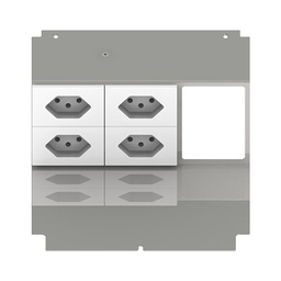 [UBD 210 223] Steckdoseneinsatz für 6 FLF inkl. Erddraht, 4x 1xT13, weiss