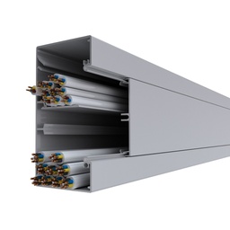 [BRW 060 130 NSV] Brüstungskanal BRW 60x130/80, Aluminium reinweiss RAL 9010 BRA-UT, Unterteil ohne Bodenlochung, mit DIN-Montageschiene