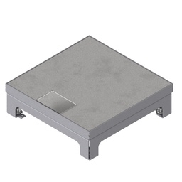 [UBD 215 207] Unterflur-Bodendose UBD 210 small aus Chromstahl inkl. belegtem Deckel und 1 Schnurauslass