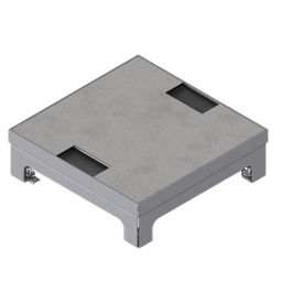 [UBD 215 203] Unterflur-Bodendose UBD 210 small aus Chromstahl inkl. belegtem Deckel und 2 Bürstenauslässen