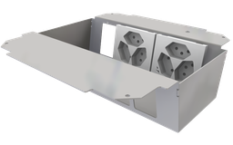 [UBD 261 276] Élément de prise pour 2x5 FLF, fil de terre inclus,  1x 3xT13 blanc + 1x 3xT13/s blanc