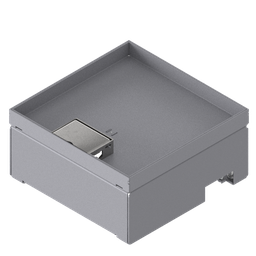 [UBD 212 201] Boîte de sol UBD 210 en acier inoxydable, inclus couvercle avec bord, fermé, évidement de 20mm et 1 sortie de cordon 