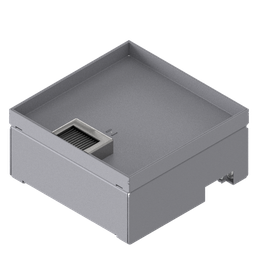 [UBD 212 202] Boîte de sol UBD 210 en acier inoxydable, inclus couvercle avec bord, fermé, évidement de 20mm et 1 sortie de brosse